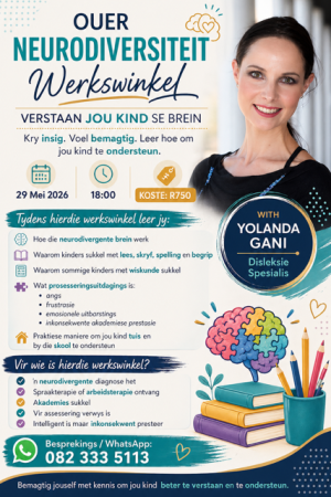 29 Mei 18:00 - Neurodiversiteit Sessie vir Ouers: Verstaan jou kind (AANLYN)