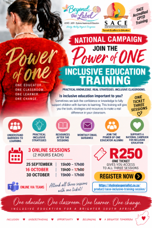 Limited OFFER: Power of ONE - SACE Inclusive Education Training